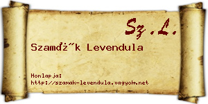 Szamák Levendula névjegykártya